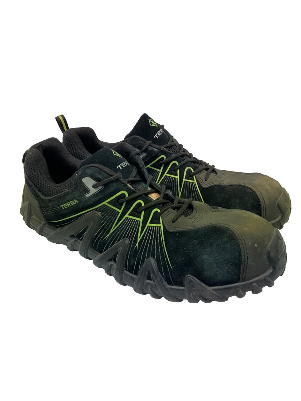Terra Men's Spider 3.0 Composite Toe Work Shoes Black/Green Size 12M